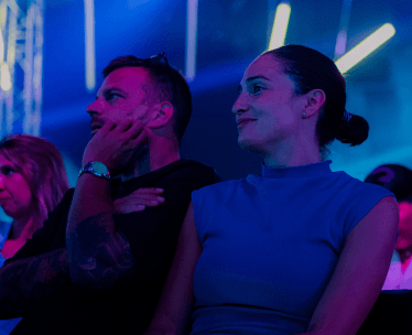 Guests engaging with event insights