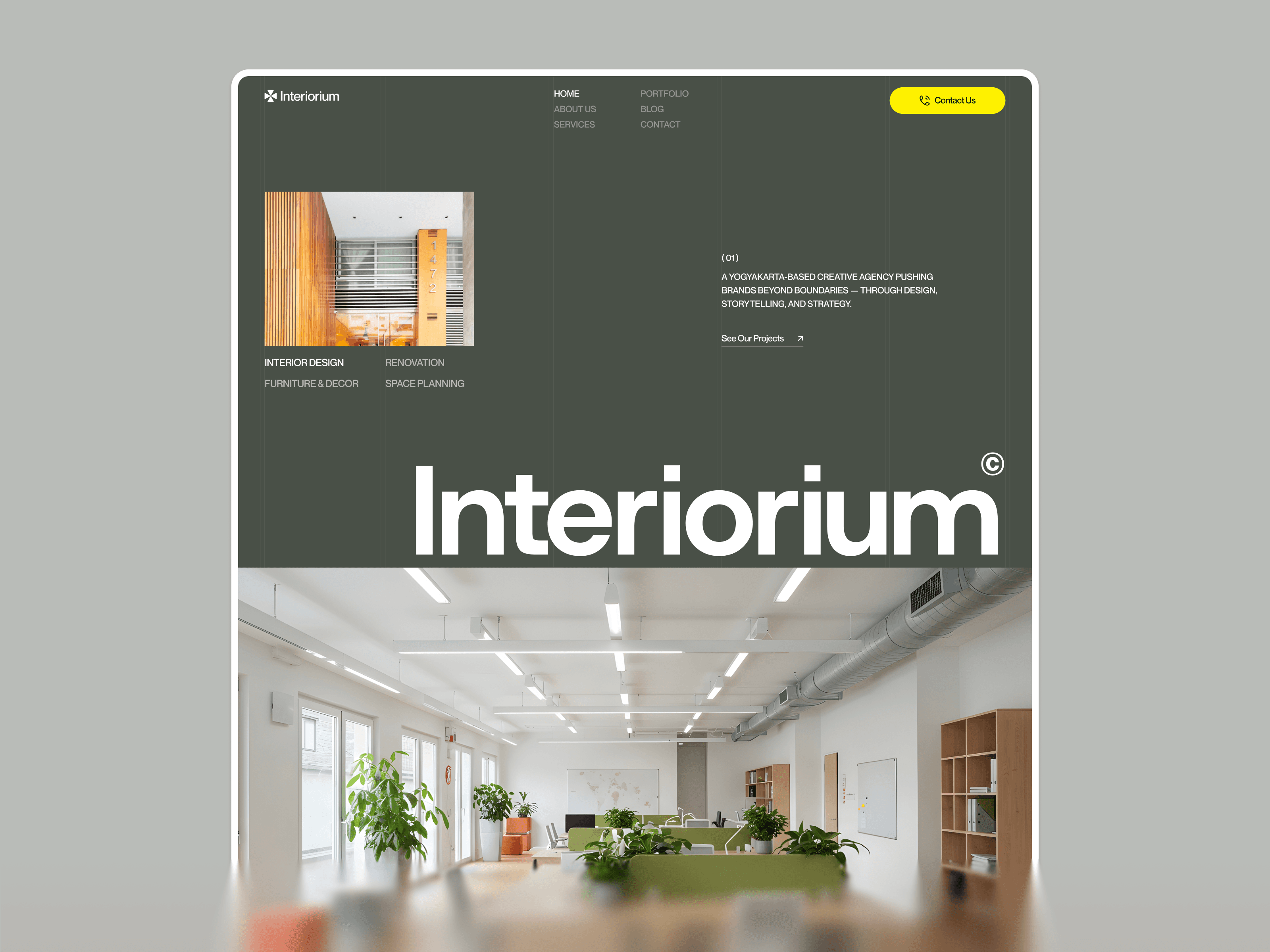 webflow interior design template