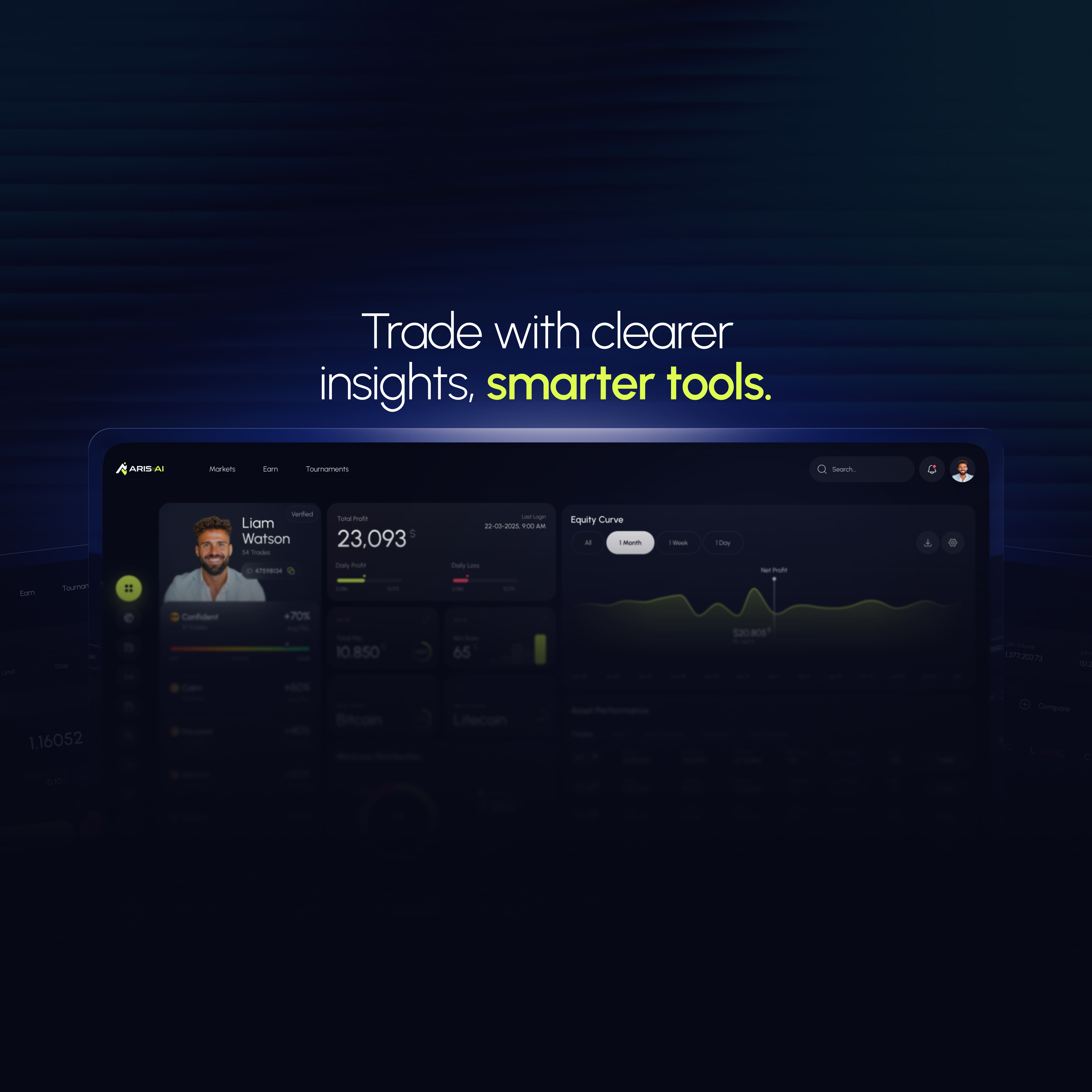 Aris.ai UX/UI design case study for an AI trading platform with market insights, broker discovery, and trading decisions