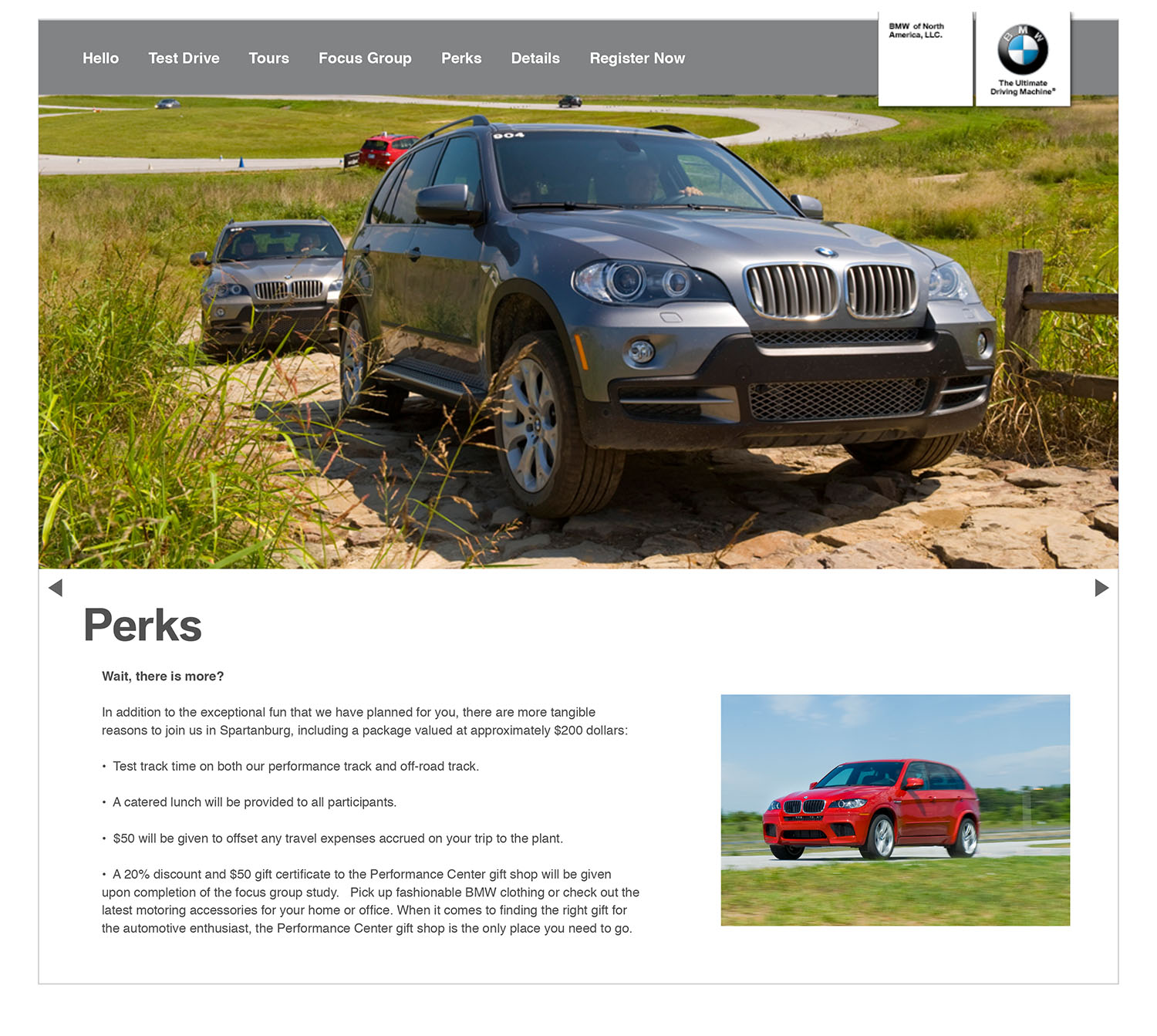 BMW USA Cool Down Focus Group Website