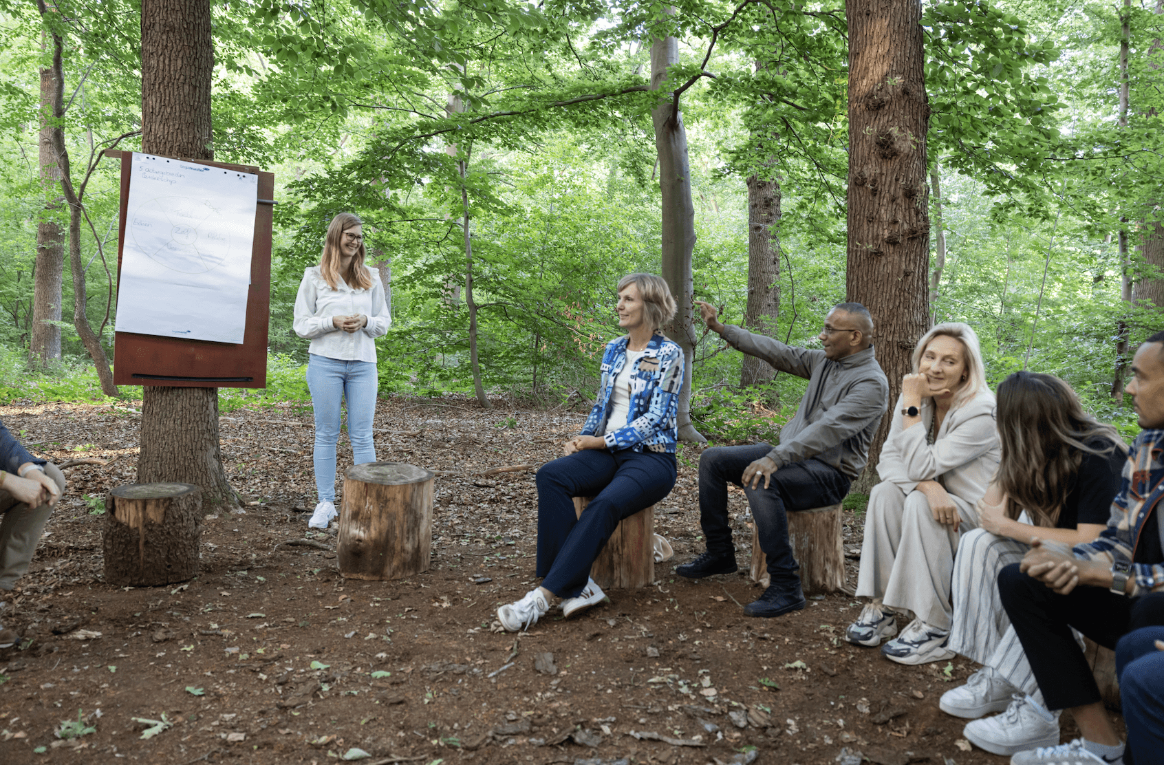 Groep mensen in kring