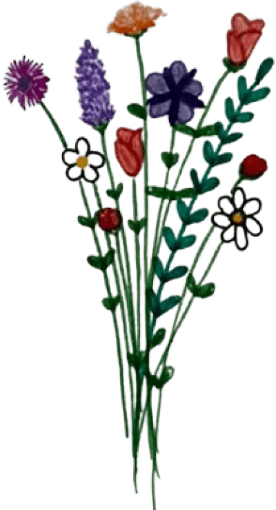 Hand-drawn bouquet of flowers