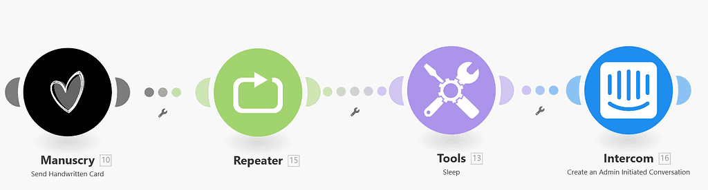 example of sleep module usage in make.com