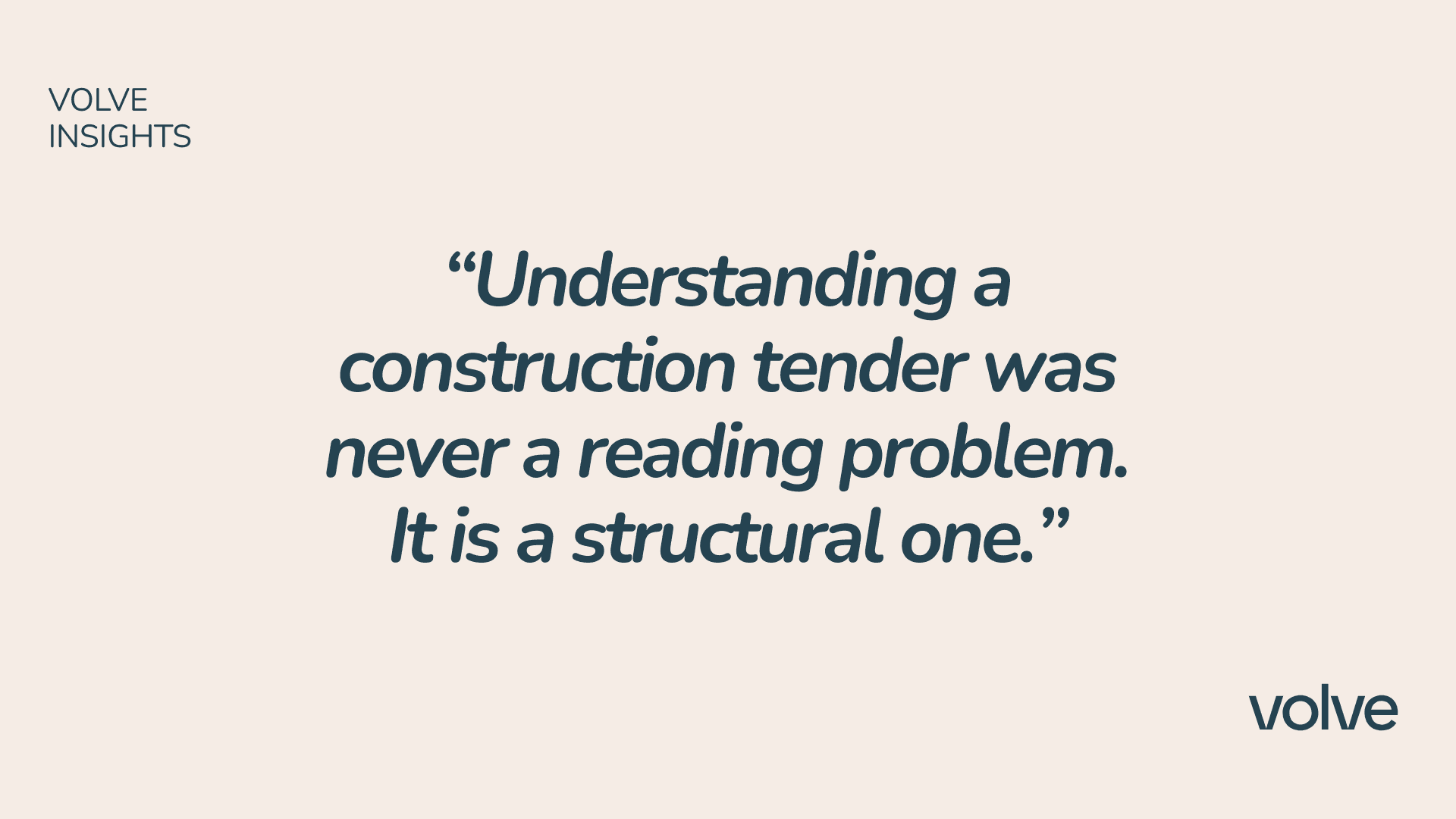 Understanding a construction tender was never a reading problem. It is a structural one.