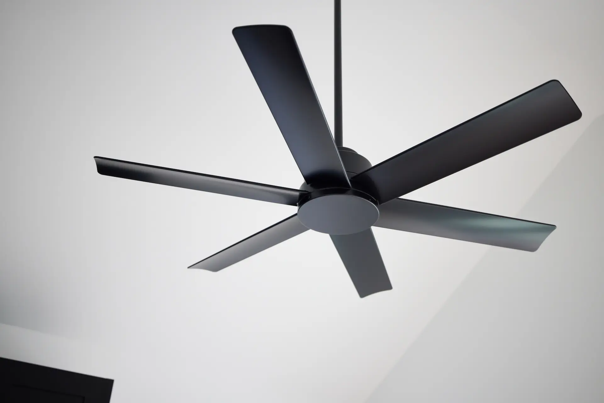 Close-up of the kitchen ceiling fan in ADU Orange, blending modern functionality with the home's historical aesthetic. Photo by Todd Huge.