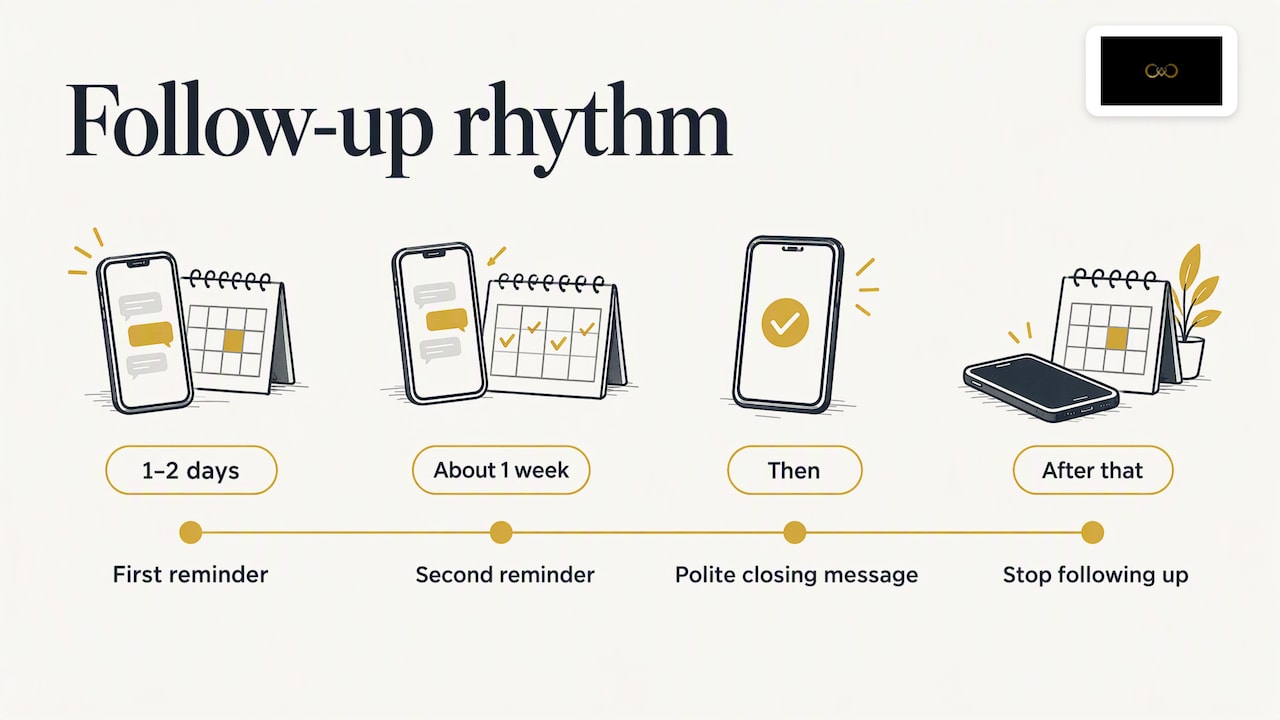 Timeline for polite lead follow-up messages