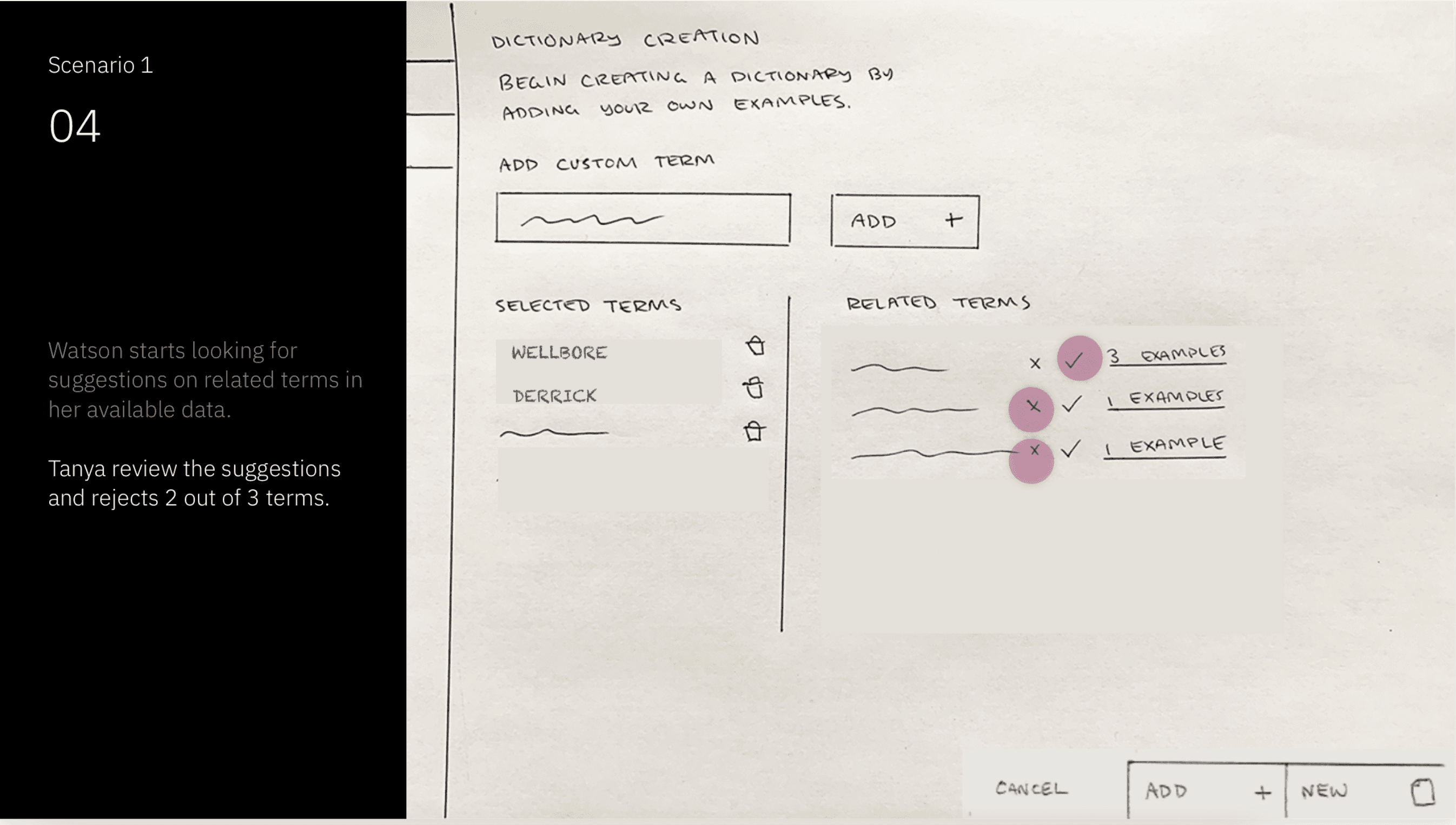 Domain vocabulary training UI — final design