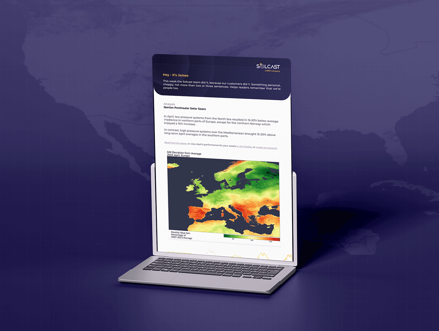 Solcast newsletter asset design by DesignGuru