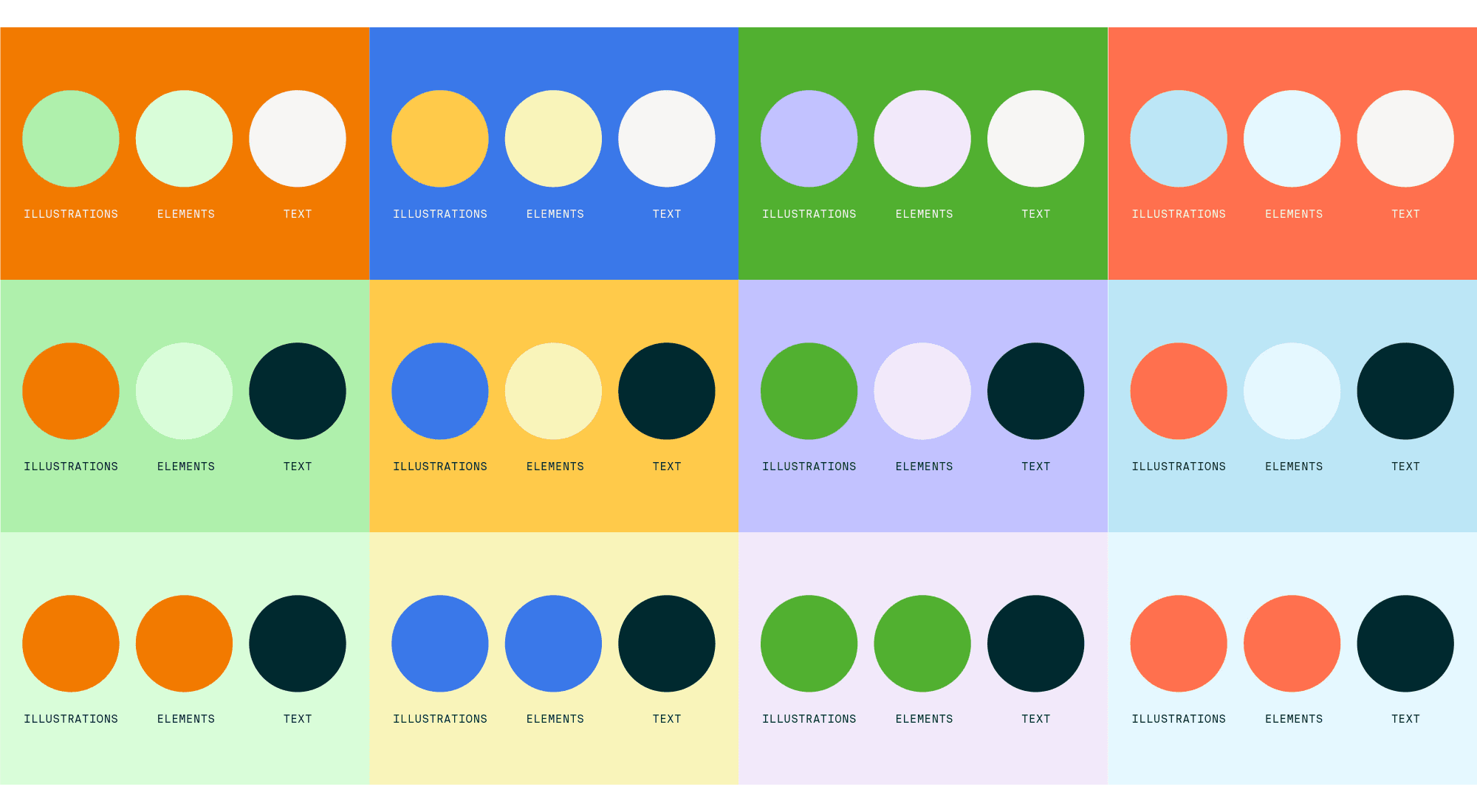 color combination, Bold color palette and graphic system for Gen Z audience branding in GCC