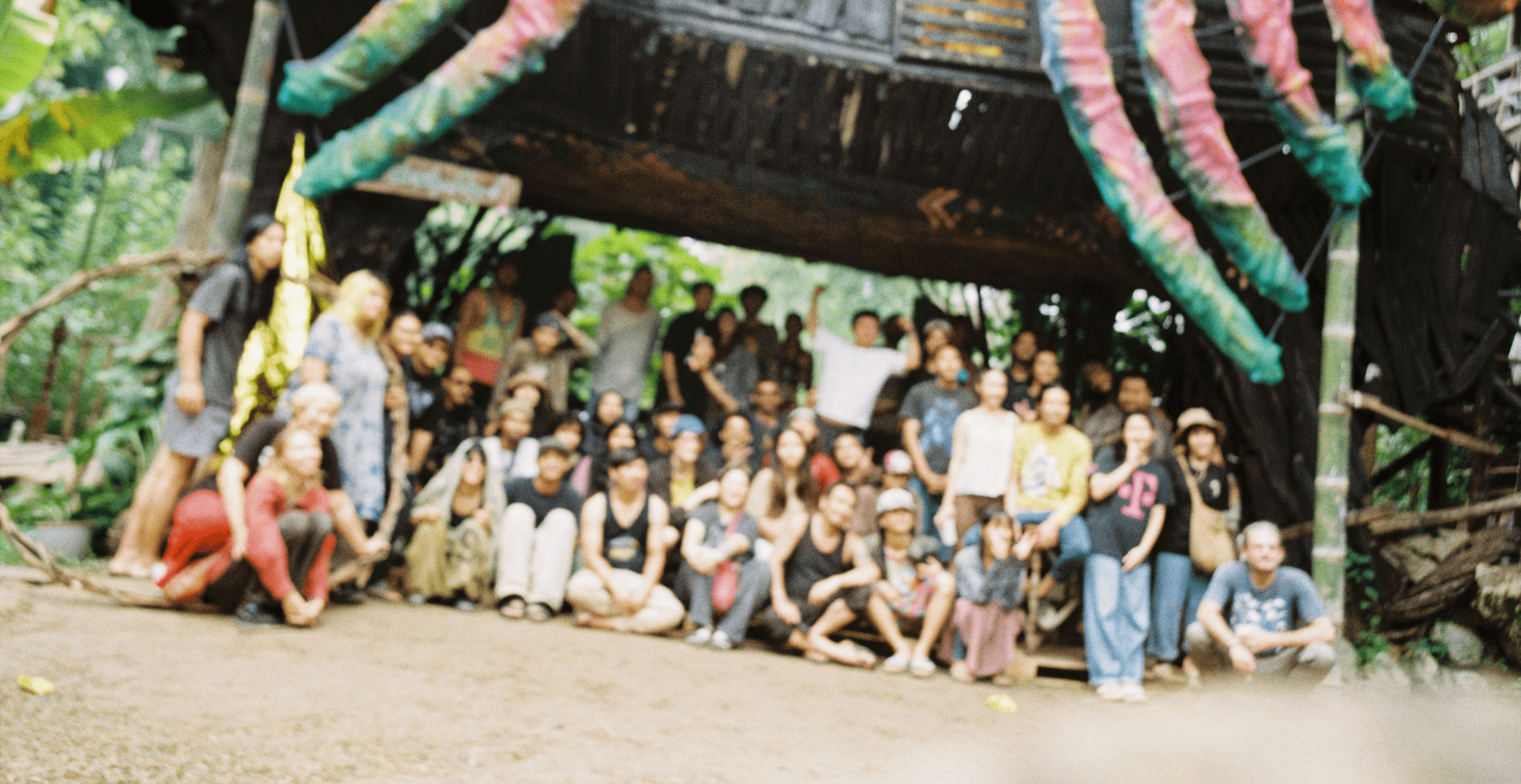 person sitting on grass and using phone