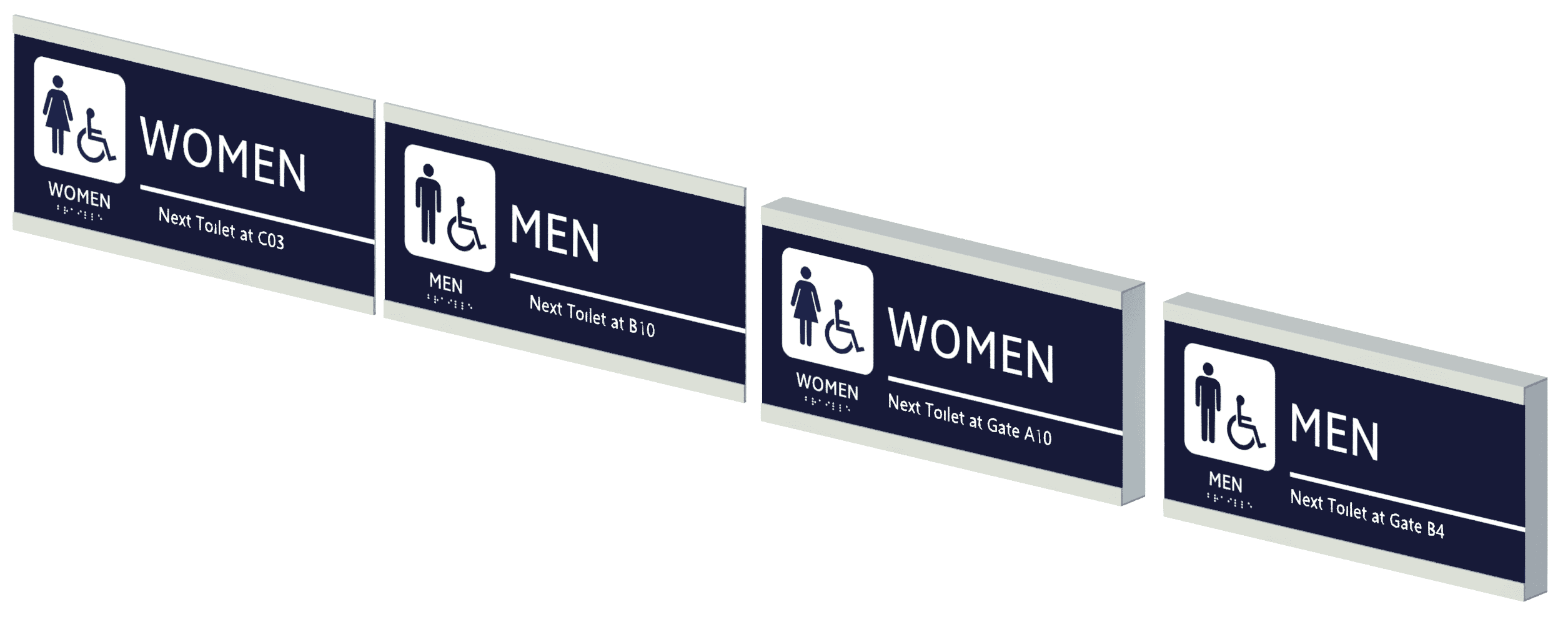 Various toilet signage.
