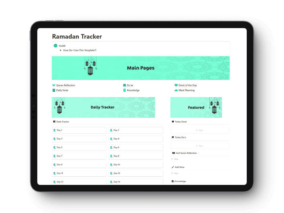 Ramadan Planner notion