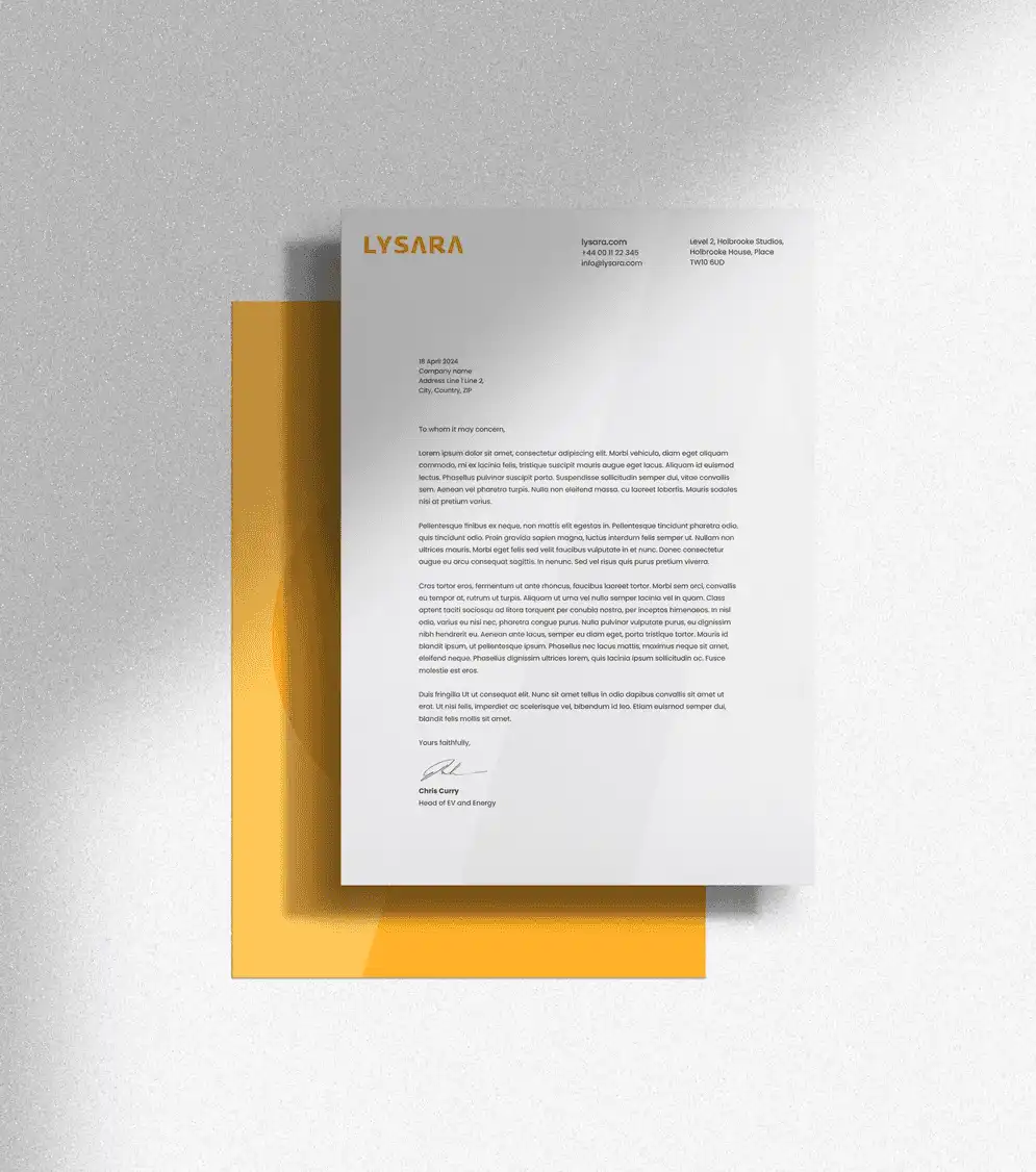 Lysara Letterhead