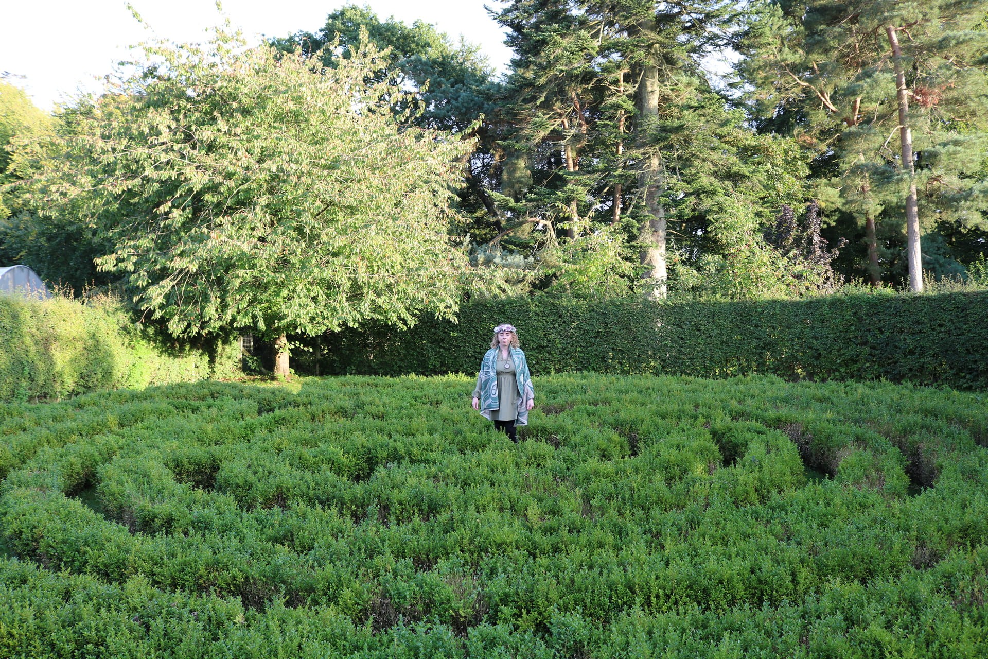 Maryrose standing in labyrinth