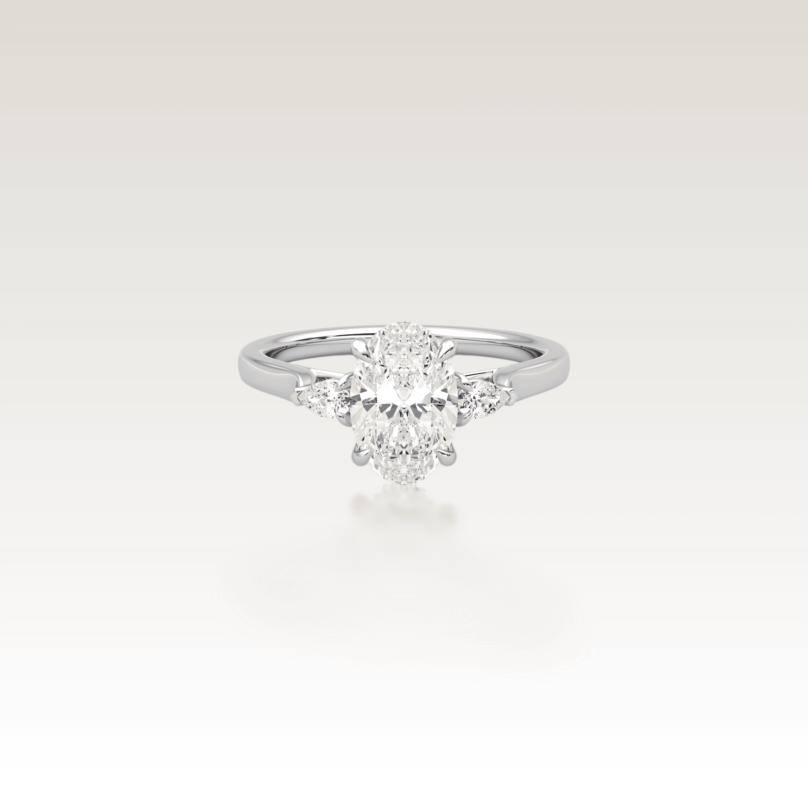 Trio Oval Love Knot Diamond Ring image 3