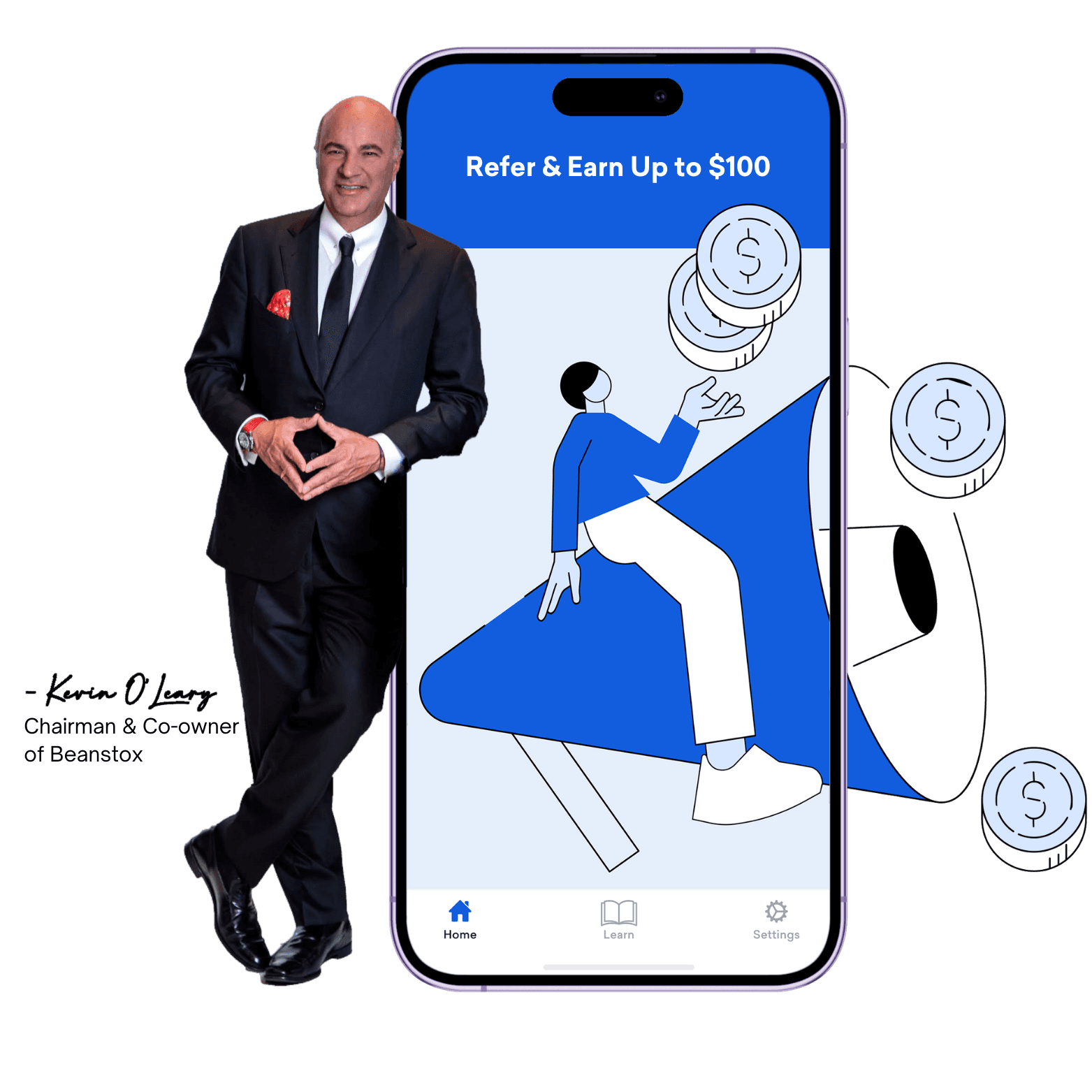 Beanstox mobile app showing projected growth