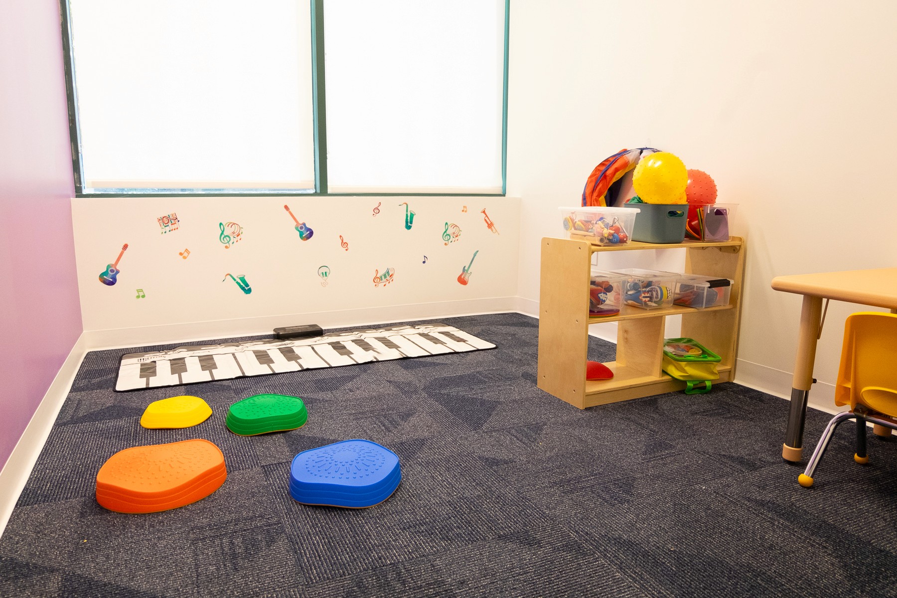 Therapy room at Intercare Therapy's Los Angeles ABA center on Wilshire Boulevard, where BCBA-supervised sessions serve LA metro families
