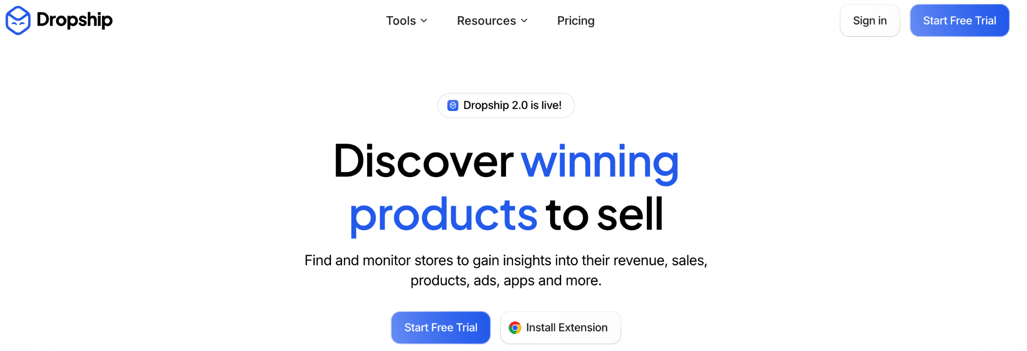 Dropship homepage