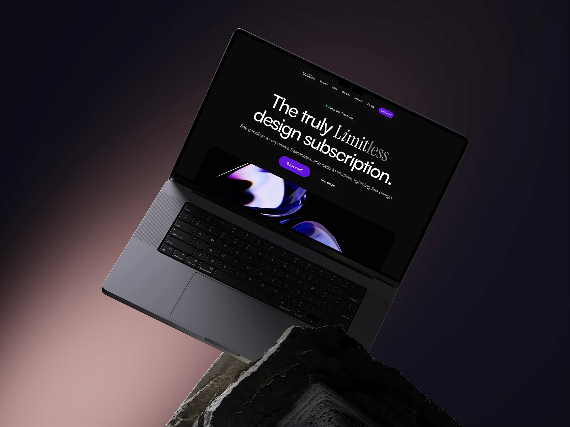 Laptop with website example