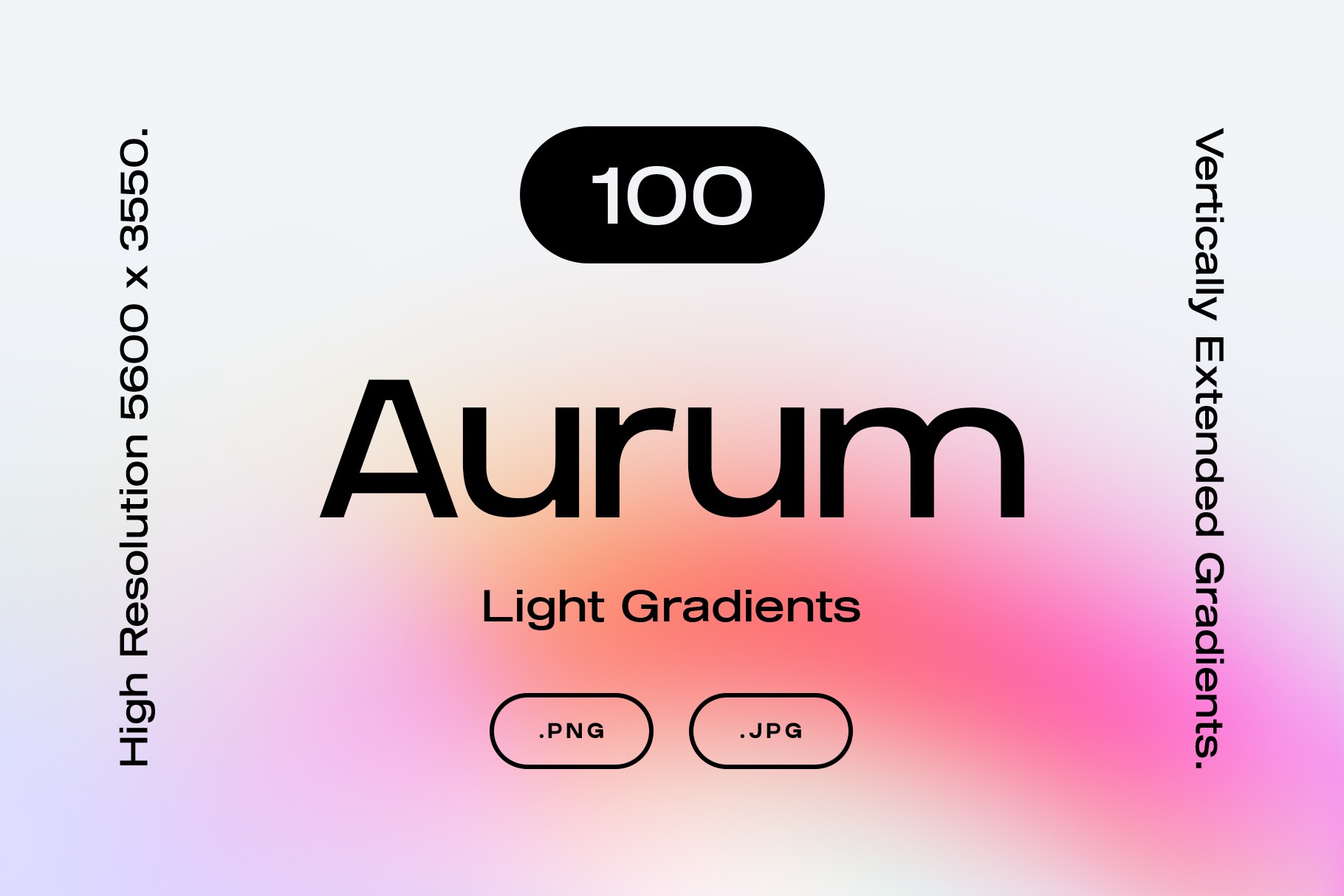 100 Aurum Light Gradients, featuring a soft pastel gradient effect on a white background with high-resolution details.