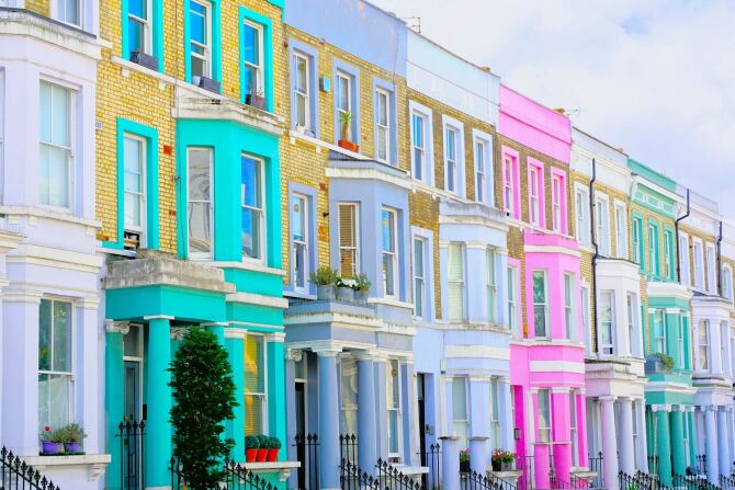 4. Admire Notting Hill’s Colourful Houses