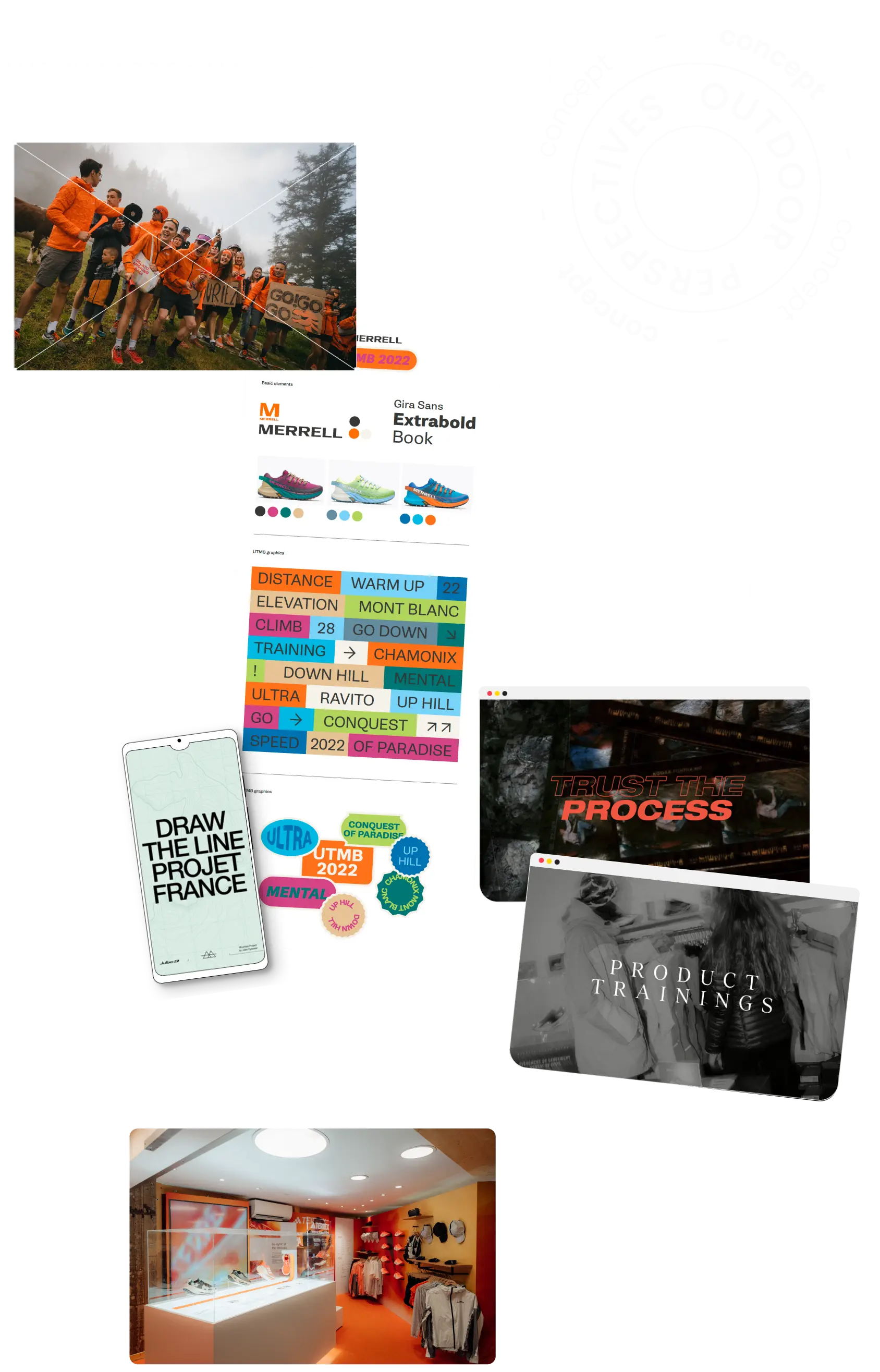 Blurred portrait of a person in an orange patterned shirt with glowing glasses, creating a futuristic and artistic vibe.