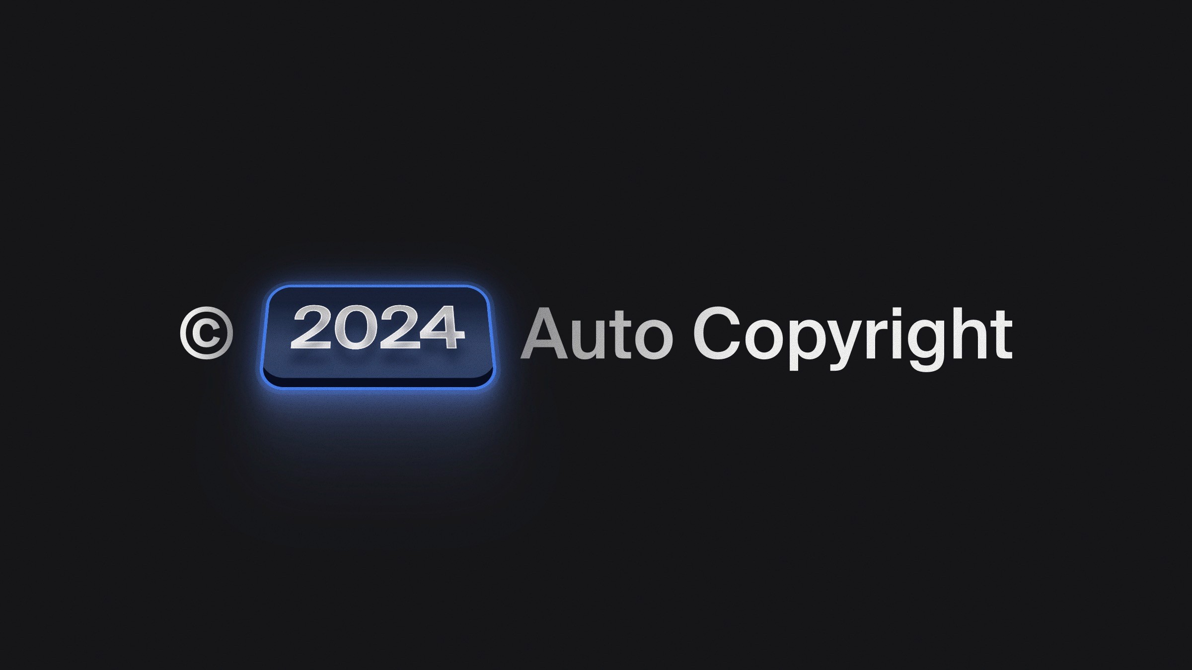 2024 Auto Copyright text with glowing blue button