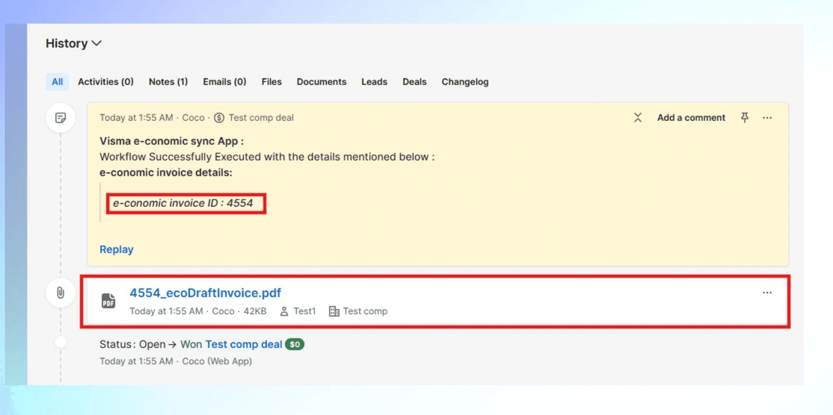  Visma e-conomic integration on Pipedrive