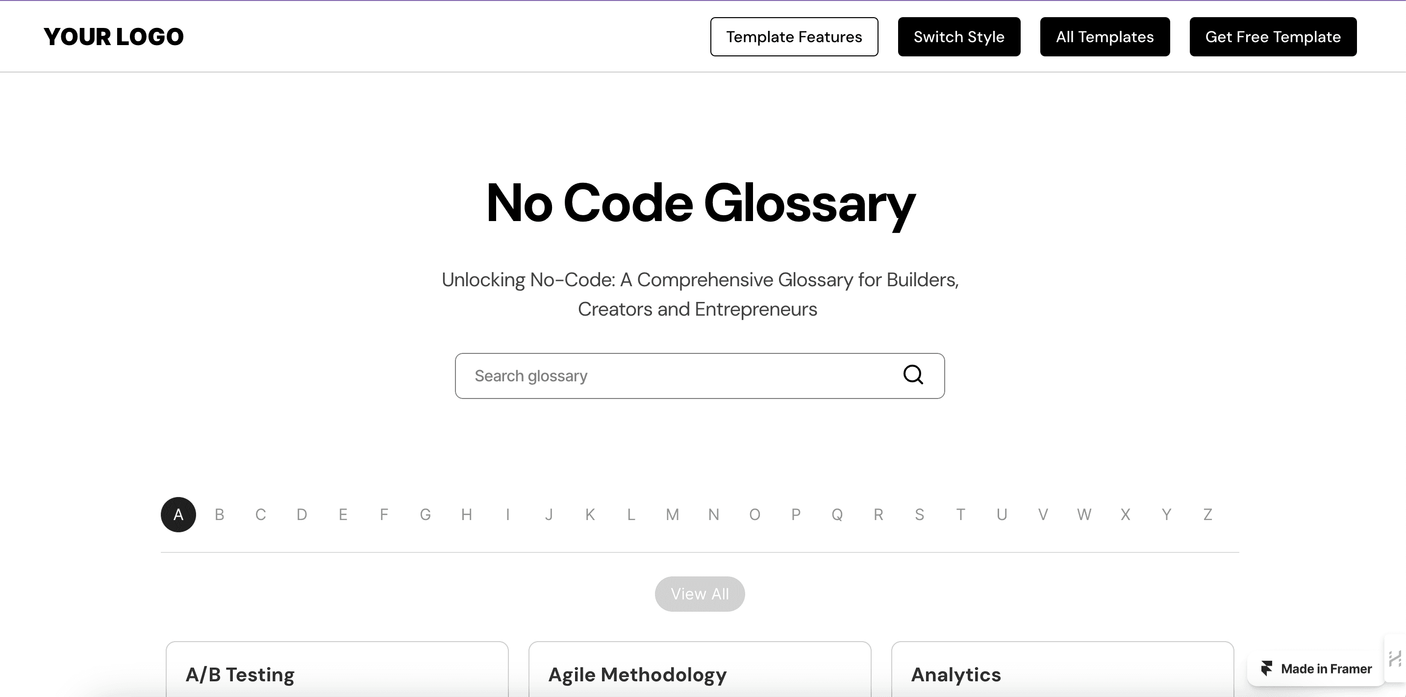 No Code Glossary