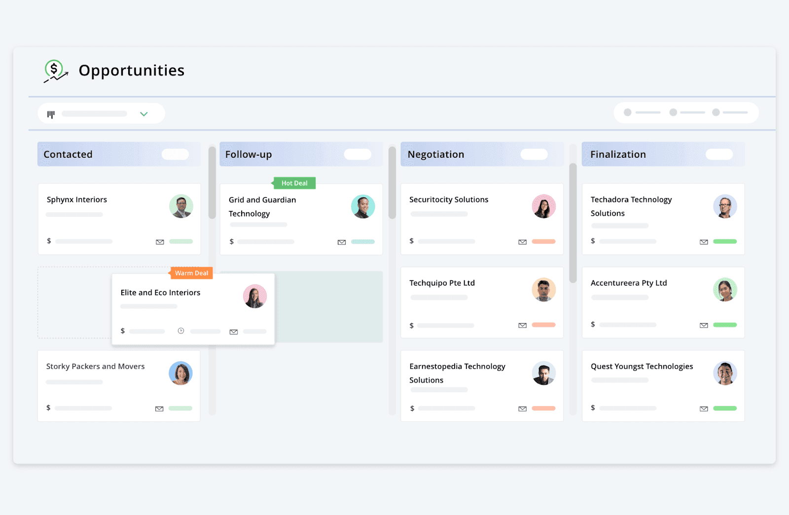 Opportunity management on Pepper Cloud