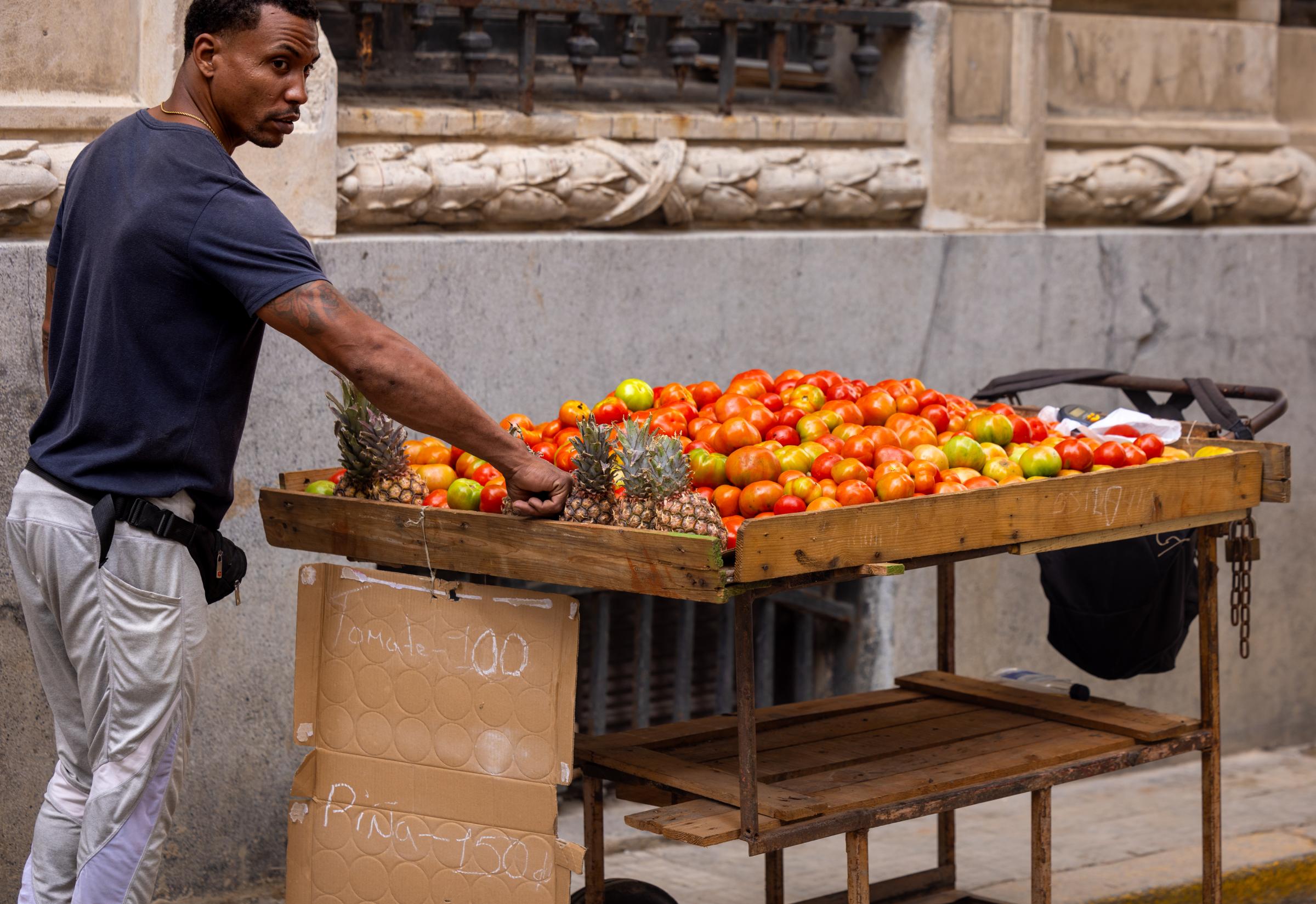 Fruits & Vegetables Street Vendor - Havana, Cuba