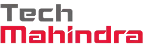 The image features the Tech Mahindra logo, showcasing the company's name in a modern, stylized font with "Tech" in gray and "Mahindra" in red.