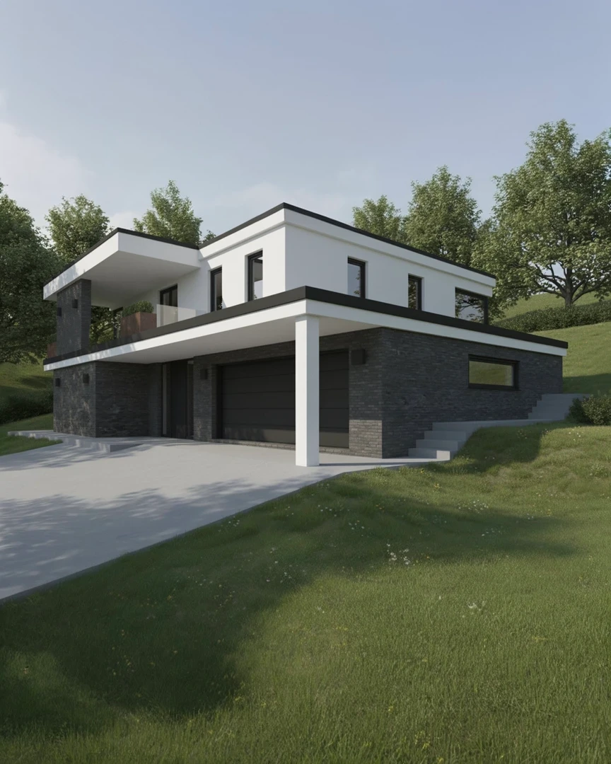 Villa S von vorne rechts