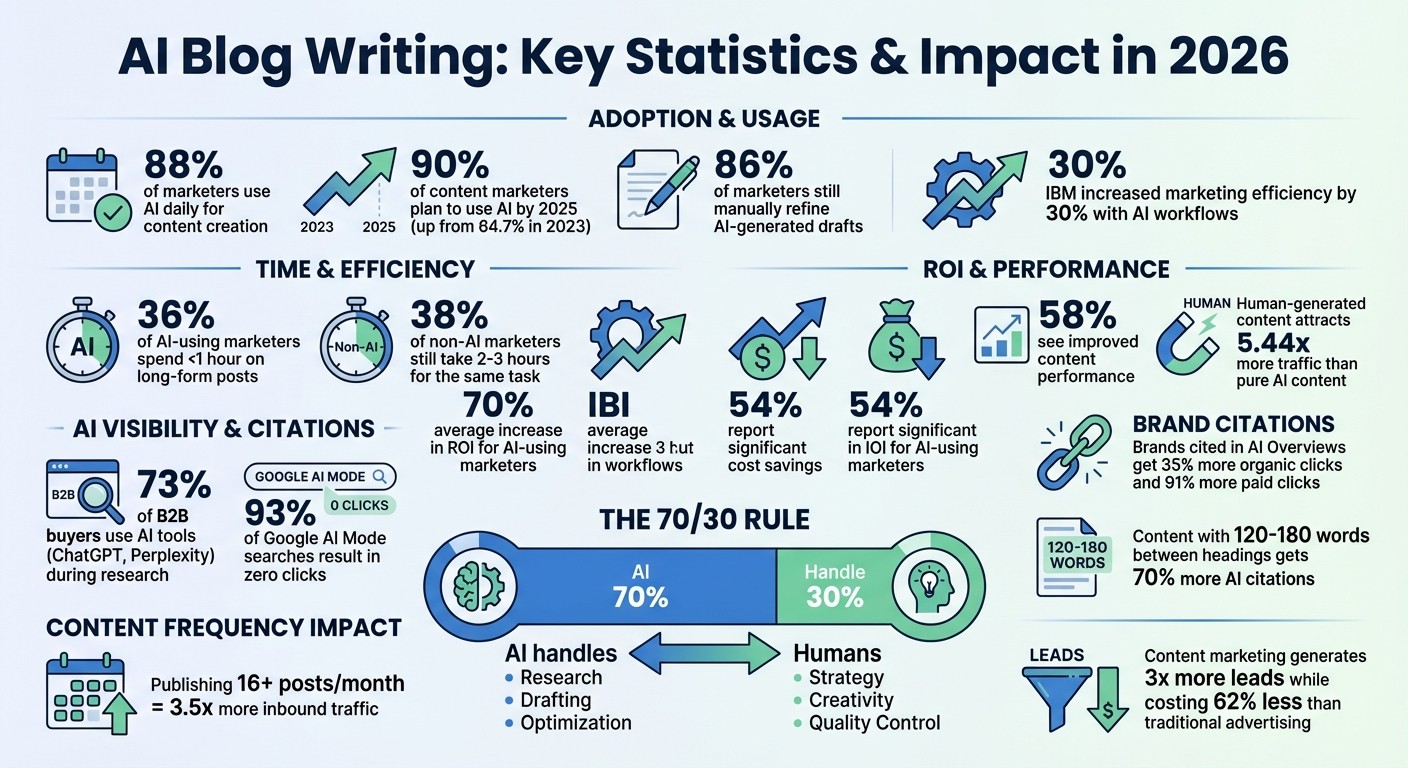 AI Blog Writing Statistics and ROI Impact 2026