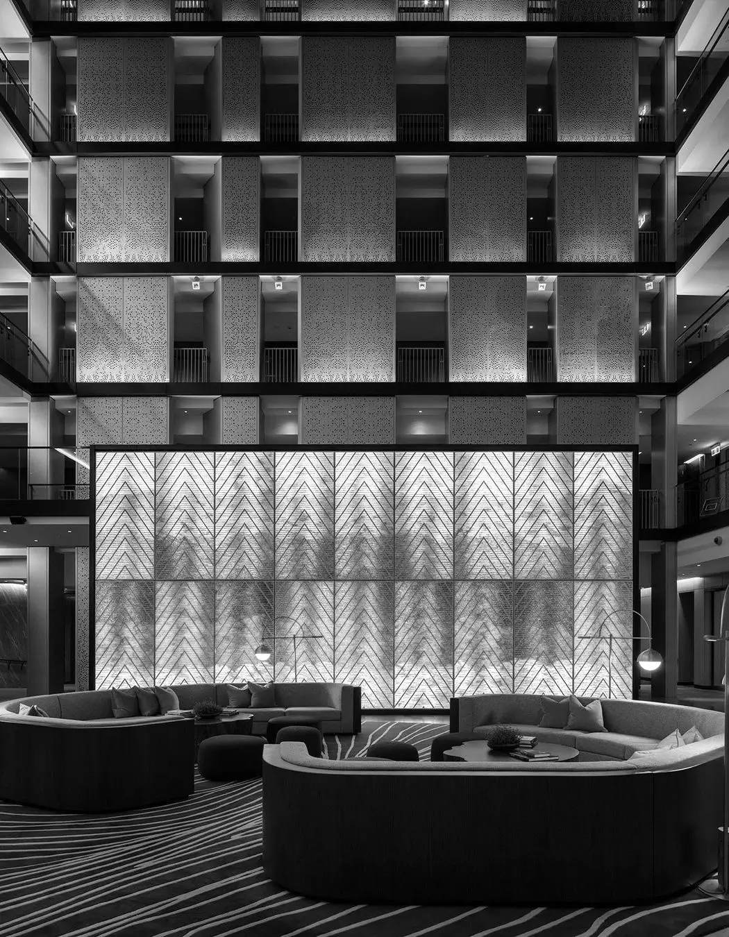 The lobby of the Park Hyatt Hotel in Auckland, a favourite place for private jet travellers to stay in Auckland