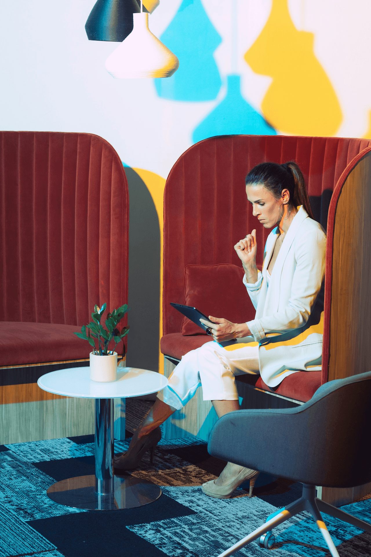 Professional woman working at modern desk