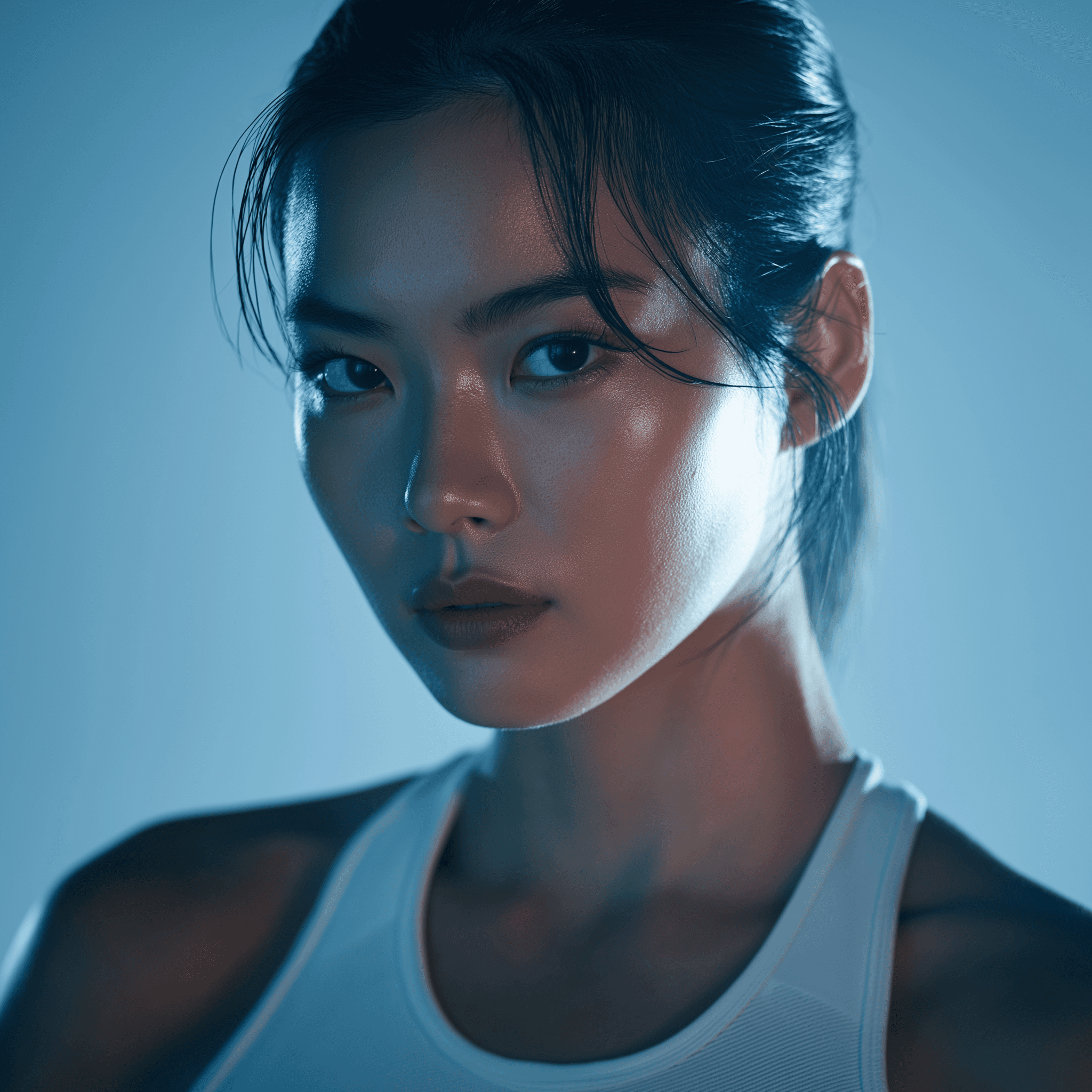 close-up of a female krav maga global fighter at INNOV8 MMA gym