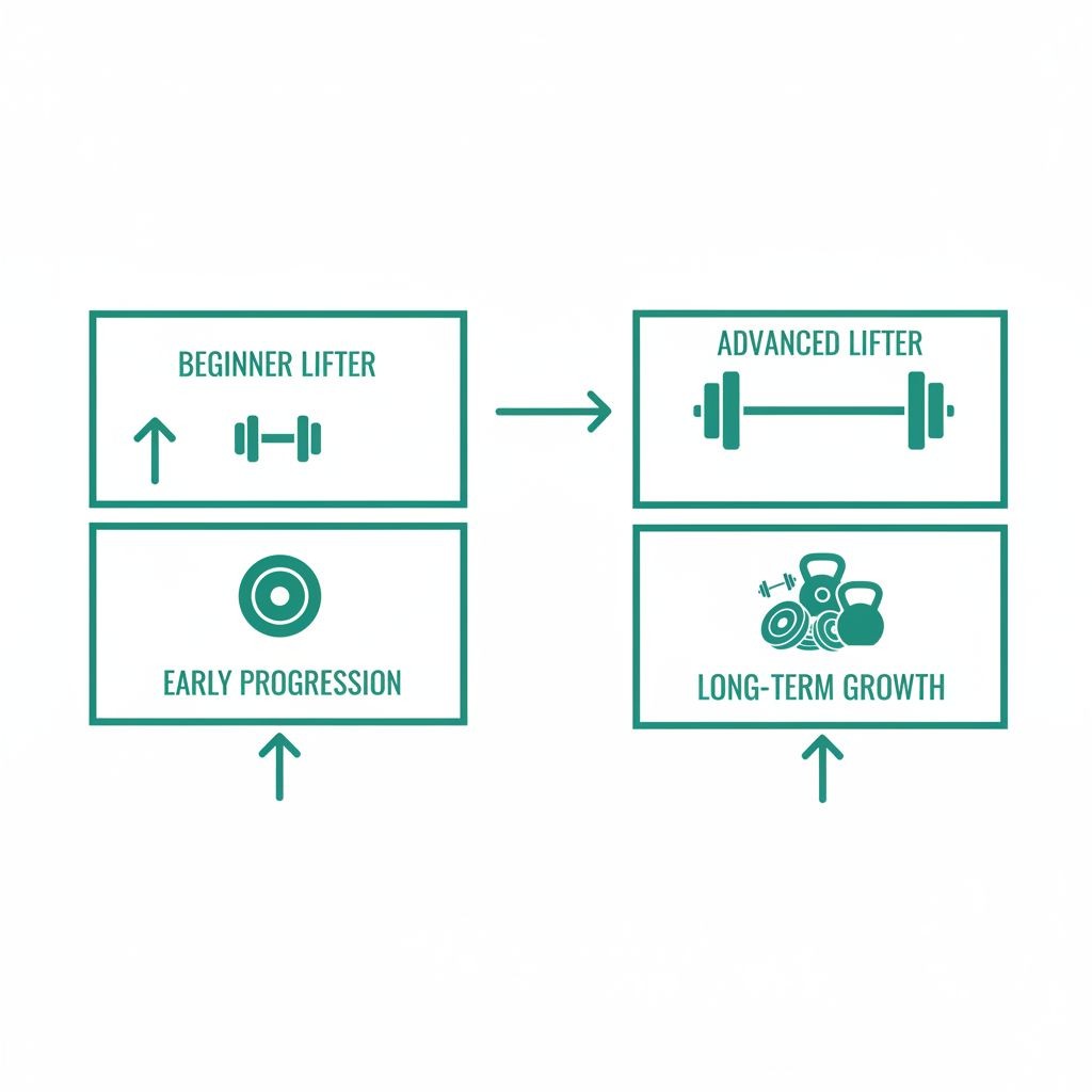 Beginner versus advanced progressive overload strategies for muscle growth