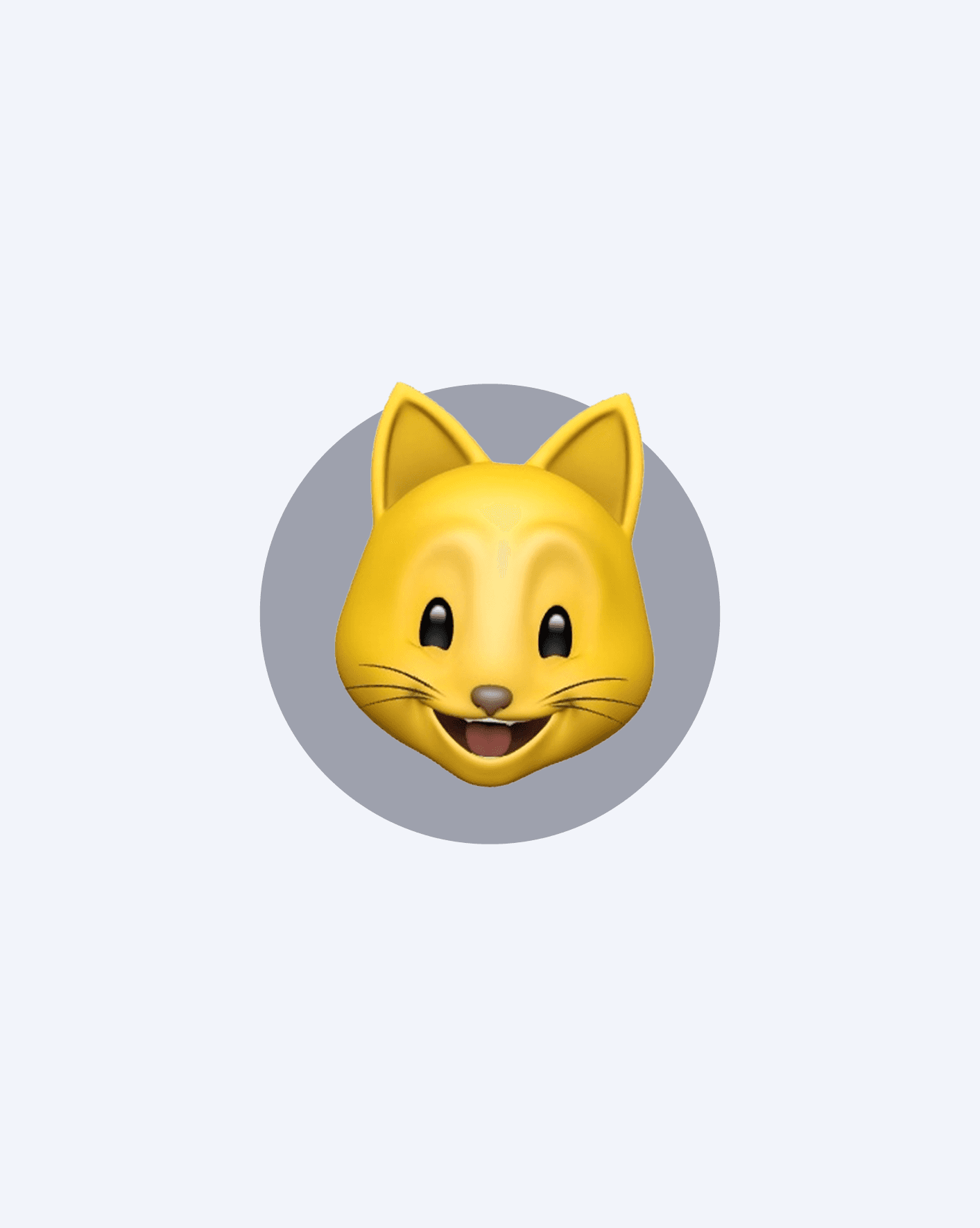 Emoji de chat jaune souriant avec des oreilles pointues