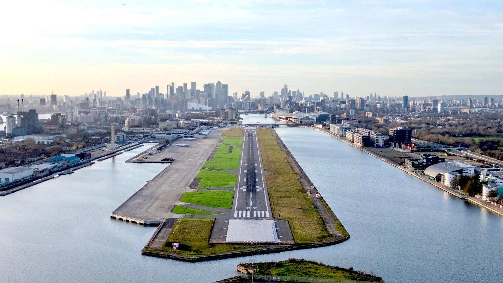 London CIty Airport (LCY) is just 15 minutes from Creative Kin's London podcast studio by Docklands Light Railway (DLR).