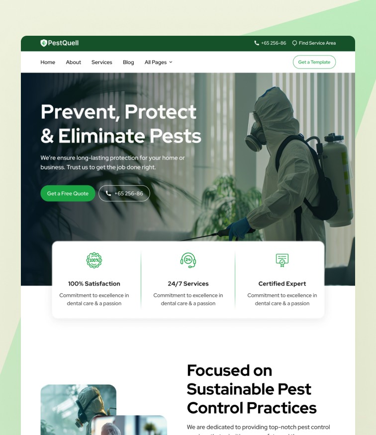 Pest Control Service Framer Template 