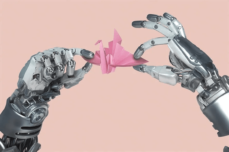 Robot creating origami.