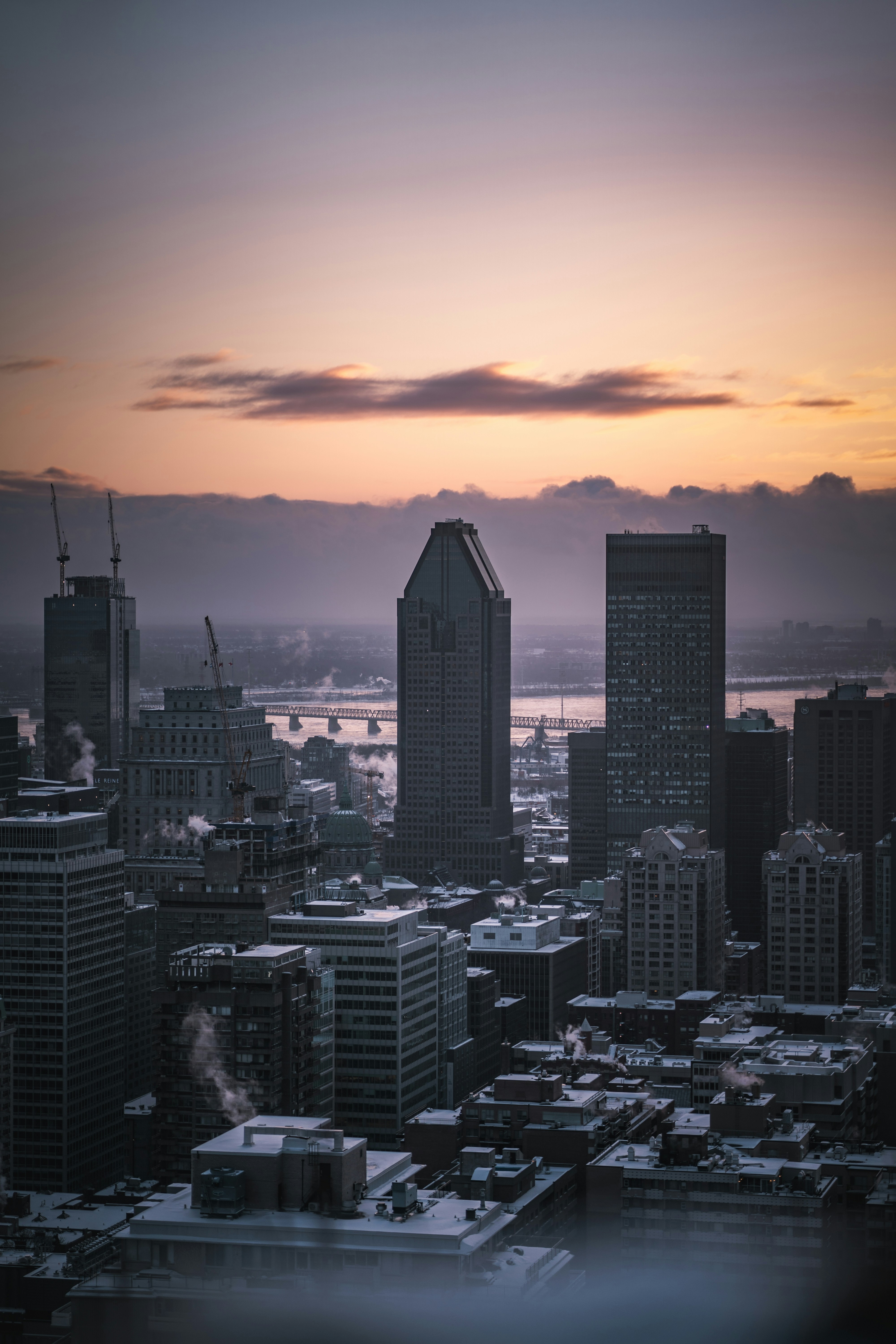 a view of a city with tall buildings