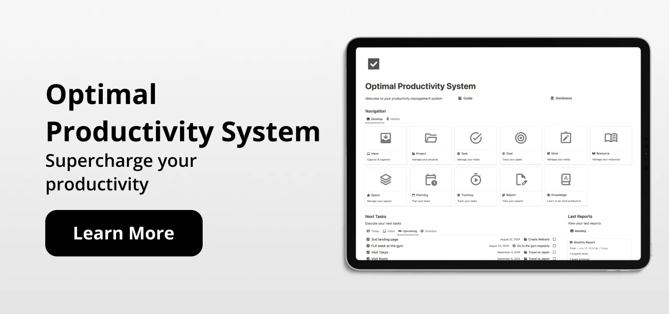 Notion Optimal Productivity System