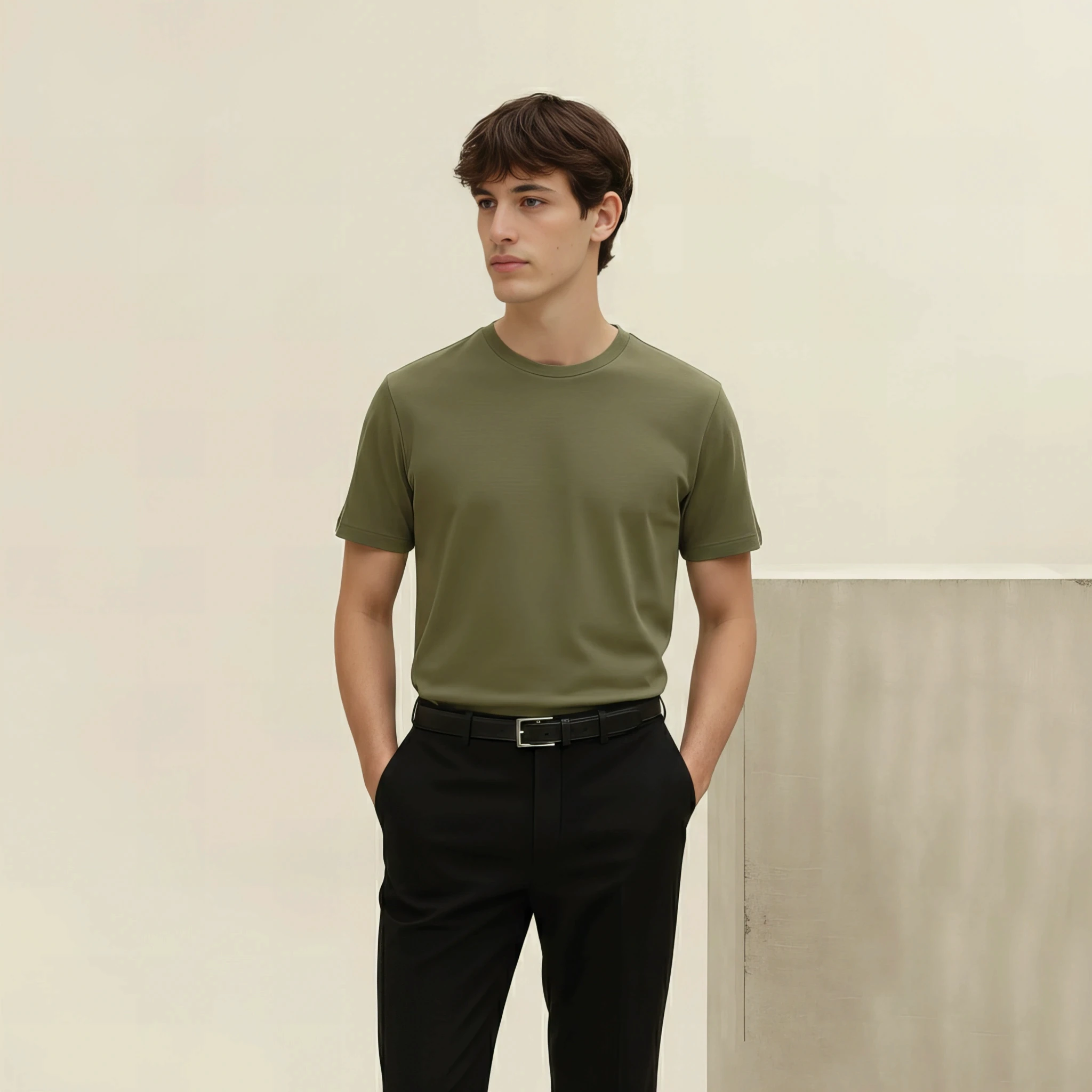 Essential Tee T-Shirt in Olive Fog
