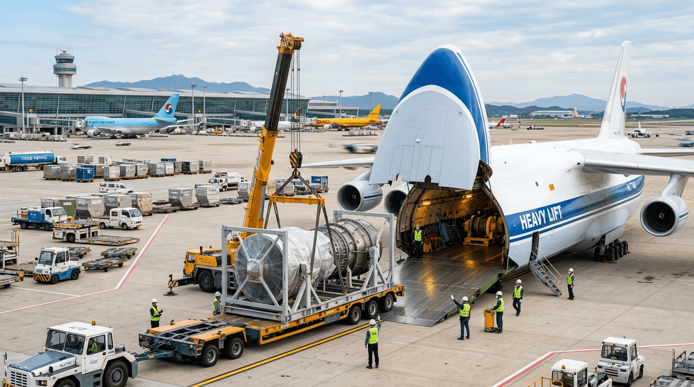 첨단 제조업 화물 솔루션 일러스트