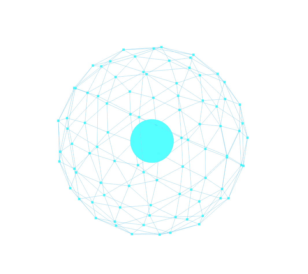 Wireframe AI sphere illustration