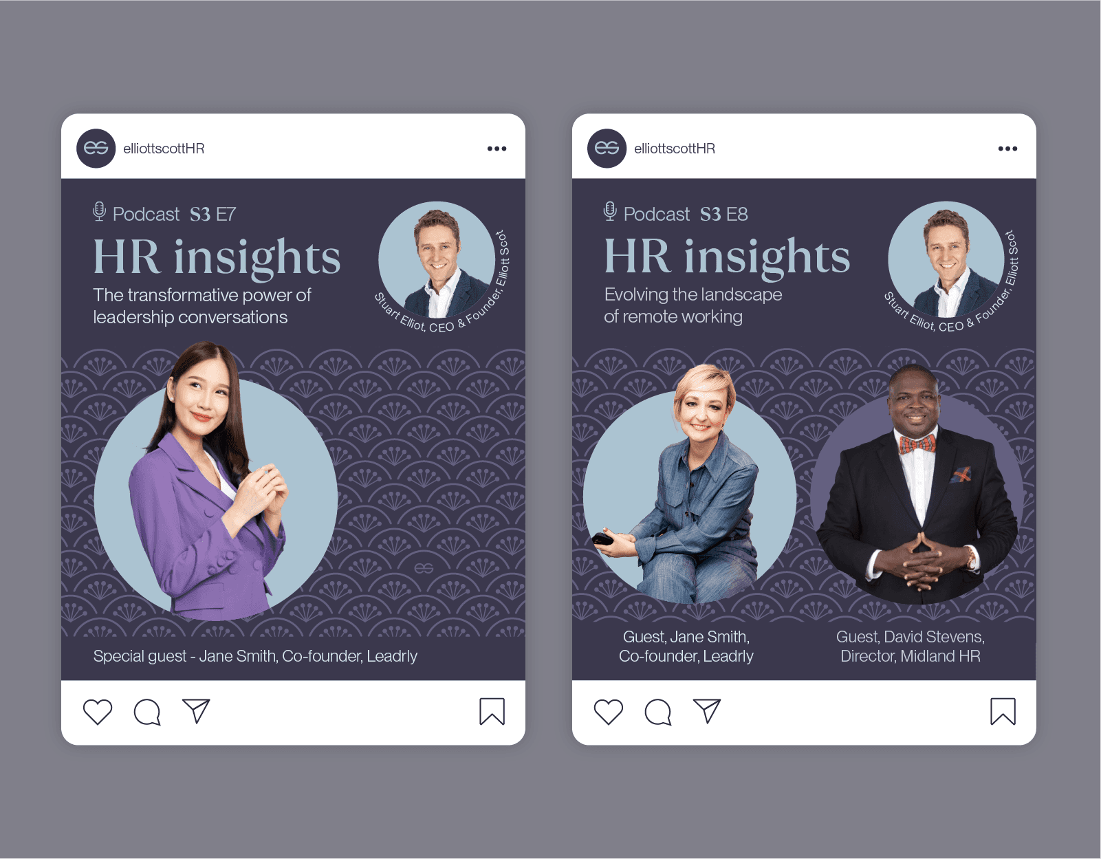 Elliott Scott HR Social Media designs