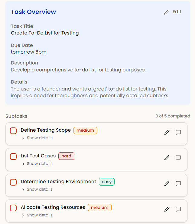 Celerity Task Overview