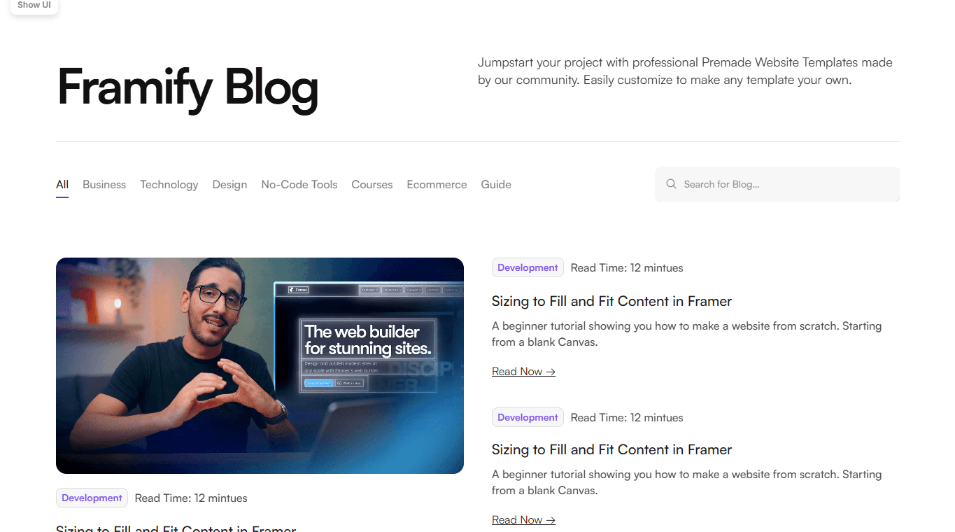 Framer Blog Section v10